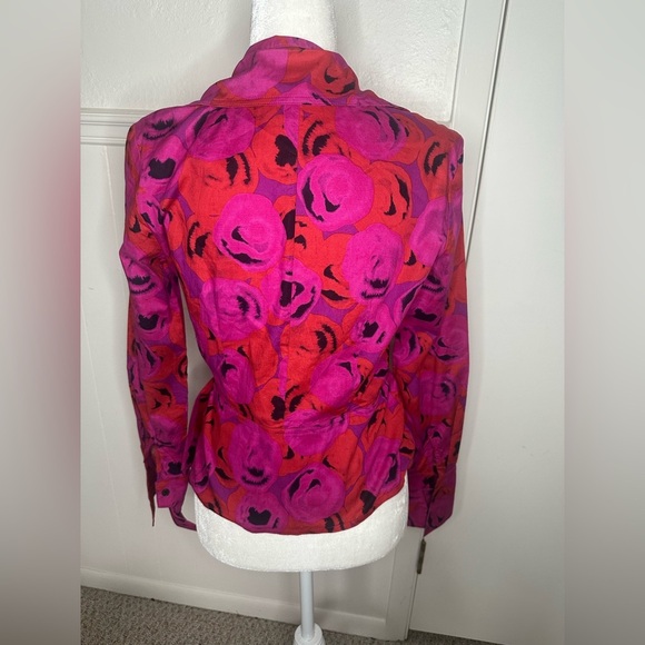 Finley Pink Long Sleeve Wrap Blouse with Tie Front size S - Picture 4 of 9